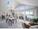 Dining area with many windows overlooking the lake at 925 Lanier Ln, Monroe, NC 28110