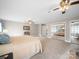 Spacious main bedroom featuring carpet, mirrored closet doors, and neutral color scheme at 925 Lanier Ln, Monroe, NC 28110