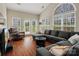 Sun-filled room featuring a comfortable seating area and large windows overlooking a yard at 10107 Atkins Ridge Dr, Charlotte, NC 28213