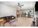 Open-concept living area with a view into the kitchen and dining area at 147 Gabriel Dr, Mooresville, NC 28115