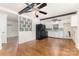 The eat-in kitchen area with stainless appliances, hardwood floors, neutral colors, and tons of storage space at 1519 Briarfield Dr, Charlotte, NC 28205