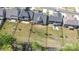 Aerial view of a large backyard with a well-maintained lawn and privacy fence, perfect for outdoor enjoyment at 15212 Keyes Meadow Way, Huntersville, NC 28078