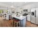Modern kitchen with stainless steel appliances, white cabinets, center island with seating, and an open layout at 1904 Lela Ave, Charlotte, NC 28208