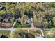 Aerial view showcases the home nestled among lush trees and landscaping, highlighting its curb appeal and neighborhood setting at 235 Stafford Estates Dr, Salisbury, NC 28146