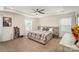 Spacious main bedroom with trey ceiling, neutral carpet and natural light at 2893 Yeager Nw Dr, Concord, NC 28027