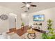 Bright living room with hardwood floors, contemporary decor, and an open layout at 4528 Craigmoss Ln, Charlotte, NC 28278