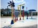 Community splash pad area with multiple colorful water features for to enjoy at 4924 Riverdale Dr, Charlotte, NC 28273