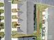 Aerial view of townhomes with manicured lawns, driveways, and orderly street layout at 526 Hunters Dance Rd, Fort Mill, SC 29708