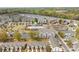 Community aerial view featuring residential buildings, green spaces, playground, and pool with ample parking at 5924 Carrollton Ln, Charlotte, NC 28210