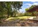 View of spacious backyard with a covered patio at 900 E Woodlawn Rd, Charlotte, NC 28209