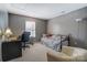 Bedroom featuring carpet flooring, neutral gray walls, a daybed, and a desk at 10421 Dominion Village Dr, Charlotte, NC 28269