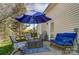 Outdoor patio with comfortable seating, umbrella, and a stylish rug for relaxing or entertaining at 10421 Dominion Village Dr, Charlotte, NC 28269