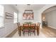 Bright dining area featuring a wood table with seating for six, decorative artwork, and modern light fixture at 10694 Sapphire Trl, Davidson, NC 28036
