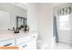 Clean bathroom featuring white cabinets, quartz countertops, modern fixtures, and shower-tub combination at 1234 Wendall Ln, Mount Pleasant, NC 28025