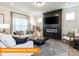 Stylish living room featuring modern decor, a cozy fireplace, and a comfortable seating area at 1234 Wendall Ln, Mount Pleasant, NC 28025