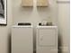 Efficient laundry area featuring a washer and dryer at 135 Wheeler Trl, Statesville, NC 28625