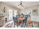 Bright dining area featuring stylish chandelier, wood table, and colorful area rug at 2095 Westridge Dr, Rock Hill, SC 29732