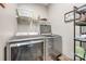 This laundry room features front loading washer and dryer sets beneath wire shelving and decor at 2095 Westridge Dr, Rock Hill, SC 29732