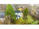 Aerial view of home showing the roof, garage and backyard at 5680 Gold Creek Bay None, Hickory, NC 28601