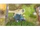 Overhead view of home showcasing roof, driveway, and well-maintained landscaping, including trees, and lawn at 5680 Gold Creek Bay None, Hickory, NC 28601