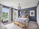 Cozy bedroom with natural light, star decoration, and plaid bedding at 6225 Woodleigh Oaks Dr, Charlotte, NC 28226