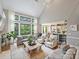 Bright living room with a vaulted ceiling, large windows, and an open floor plan at 6225 Woodleigh Oaks Dr, Charlotte, NC 28226