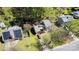 Aerial view of neighborhood featuring mature trees, well-manicured lawns, and a red car at 8224 Park Vista Cir, Charlotte, NC 28226