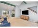 Open concept living room featuring modern décor and plenty of natural light at 8224 Park Vista Cir, Charlotte, NC 28226