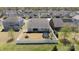 Aerial view of a fenced backyard featuring a trampoline and landscaping at 1495 Imperial Ct, York, SC 29745