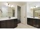 Bright bathroom with double vanity sinks, stylish fixtures, and tile flooring at 1495 Imperial Ct, York, SC 29745