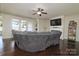 Spacious living room featuring hardwood floors, fireplace, and ample natural light at 1495 Imperial Ct, York, SC 29745