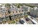 Overhead view of townhomes featuring landscaped yards and individual rooftop terraces at 1617 Cannon View Ln, Charlotte, NC 28208