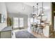 Open floor plan with kitchen island featuring bar stool seating and pendant lighting at 2020 Makin Dr, Indian Trail, NC 28079