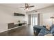 Bright living room features luxury vinyl plank flooring, wall mounted shelving and large windows at 211 Heritage Blvd # 309, Fort Mill, SC 29715