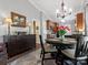 Charming dining area with modern lighting fixtures and easy access to the kitchen at 3020 Salmon River Dr, Monroe, NC 28110