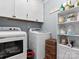 Well-organized laundry room features modern washer and dryer and ample storage shelves at 3020 Salmon River Dr, Monroe, NC 28110