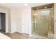 Modern bathroom featuring a glass shower with tile surround and built-in bench at 326 Nantucket Way, Rock Hill, SC 29732