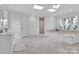 Spacious bathroom featuring a soaking tub, double vanity, walk-in shower and stained glass window at 3452 Flat Creek Rd, Lancaster, SC 29720