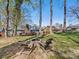 Beautiful backyard with chairs around a fire pit, perfect for relaxing and enjoying the outdoors at 3489 Lake Shore S Rd, Denver, NC 28037