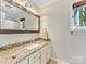 Updated bathroom vanity with granite countertop, updated lighting and a large mirror at 3489 Lake Shore S Rd, Denver, NC 28037