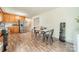 Kitchen and dining room with stainless steel refrigerator and dining table with chairs at 417 Donna Ave, Gastonia, NC 28052