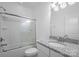 Bathroom with shower, toilet, and vanity with stone countertop at 6020 Union Pacific Ave, Charlotte, NC 28210