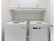 Laundry room with cabinets and new appliances at 6619 Portland Rose Ln, Charlotte, NC 28210