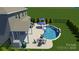 Rendering of a backyard pool and patio area, perfect for relaxation and entertainment at 704 Fresia Dr, Tega Cay, SC 29708