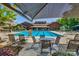 Beautiful community pool with ample seating, shade, and a view of the clubhouse for ultimate relaxation at 704 Fresia Dr, Tega Cay, SC 29708