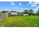 Fenced backyard with green grass and neighborhood view at 9704 Cayenne Dr, Charlotte, NC 28214