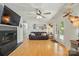 Spacious living room with fireplace and lots of light at 110 Tanglewood Dr, Kannapolis, NC 28081