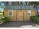 Rustic wooden outbuilding featuring weathered siding, a metal roof, and a simple, functional design at 110 Tanglewood Dr, Kannapolis, NC 28081
