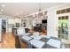 Open concept dining room features hardwood floors and flows into the kitchen and living room at 112 Spring Branch Rd, Fort Mill, SC 29715