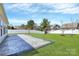 Spacious backyard features a stamped concrete patio and an expansive lawn at 1224 Horsesugar Rd, Clover, SC 29710